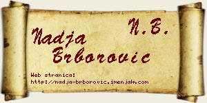 Nadja Brborović vizit kartica